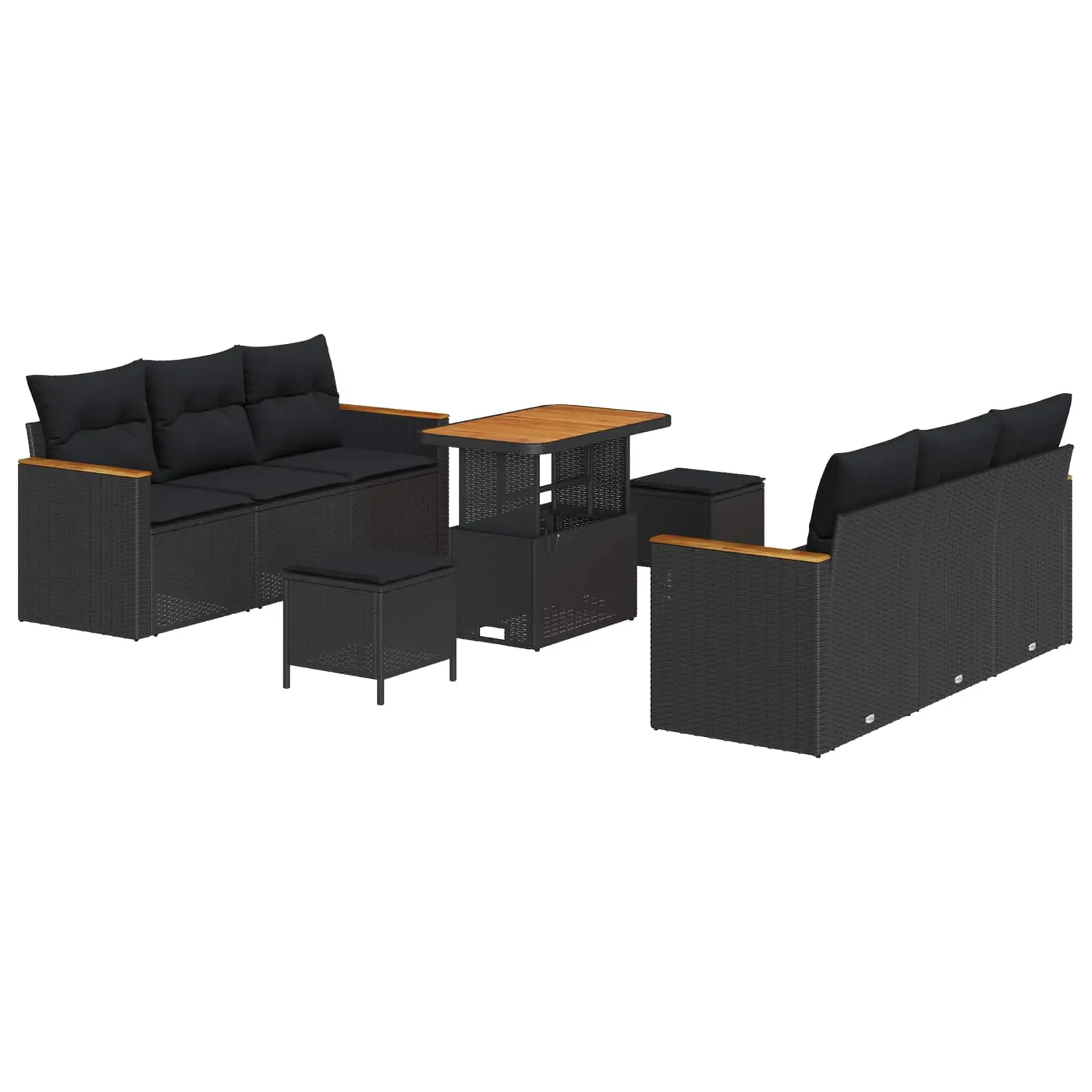 Ensemble Canapé Noir Résine & Acier – Salon de Jardin Modulable avec Coffres Malin – ComfortXL Outdoor Living