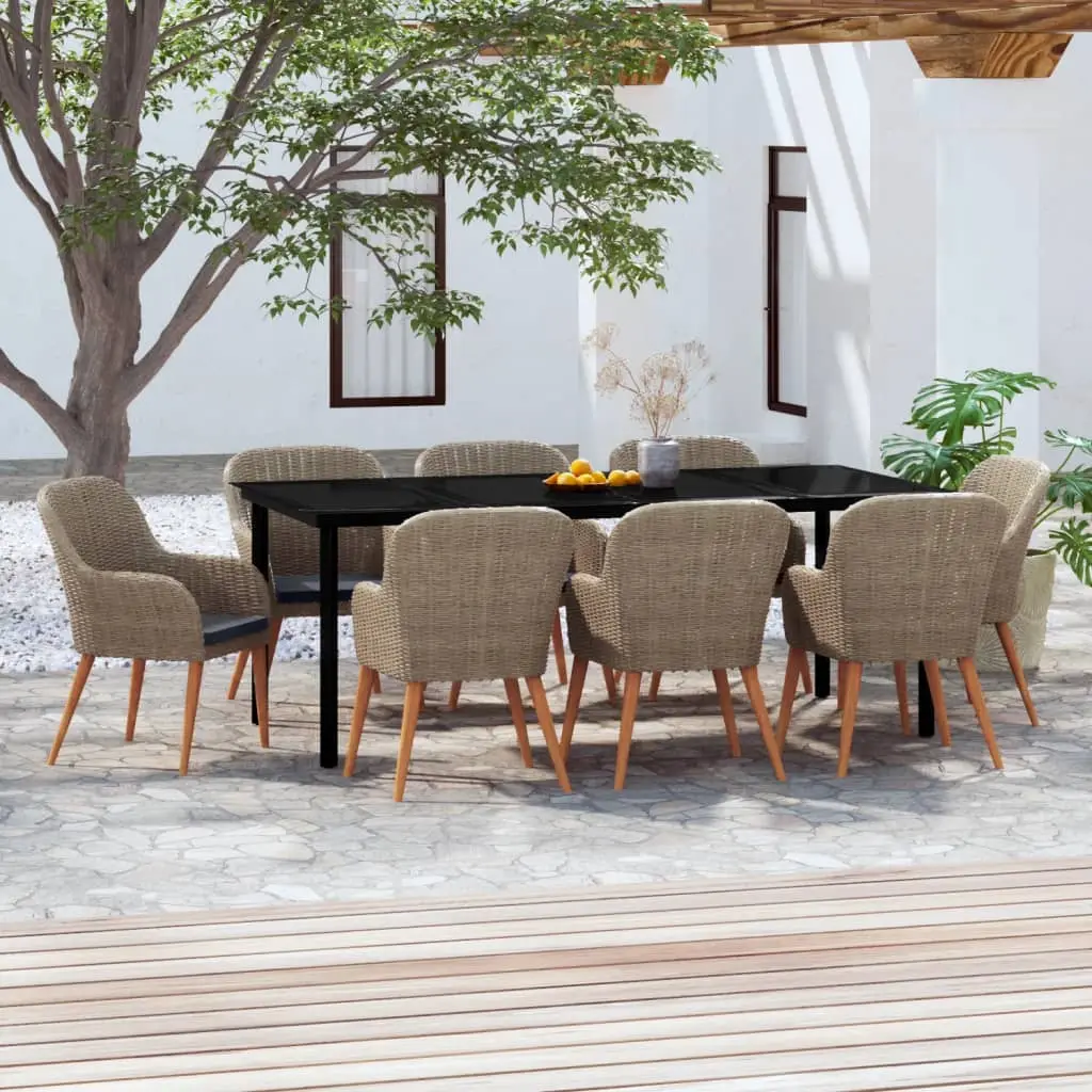 Ensemble de Jardin 8 Places avec Table 200cm en Résine Tressée Marron Foncé – ComfortXL Outdoor Living