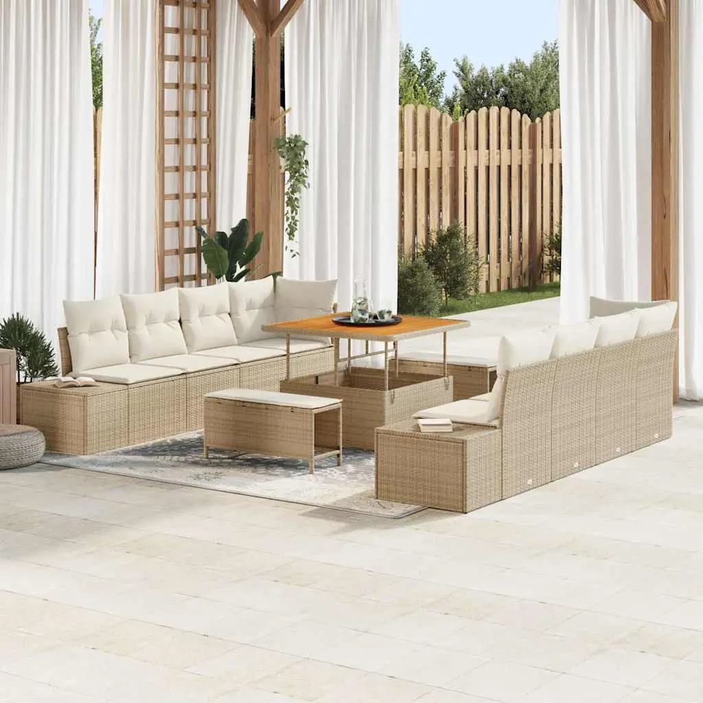 Ensemble de canapé de jardin Beige 100 x 100 x 71 cm Poly rotin vidaXL 3364716