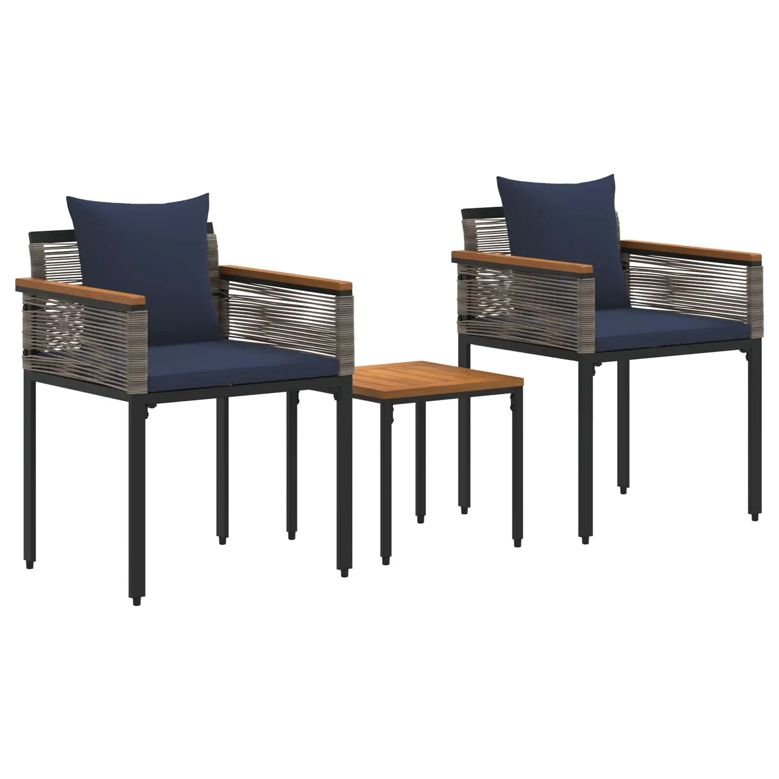 Ensemble de meubles d’extérieur 3 pcs | Mobilier d’extérieur Gris et bleu marine Maison Chic