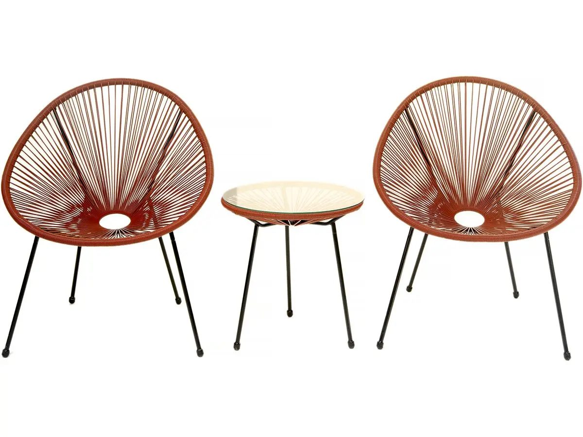 Ensemble De Jardin Acapulco «liana» – 2 Places – Rouge -habitat Et Jardin