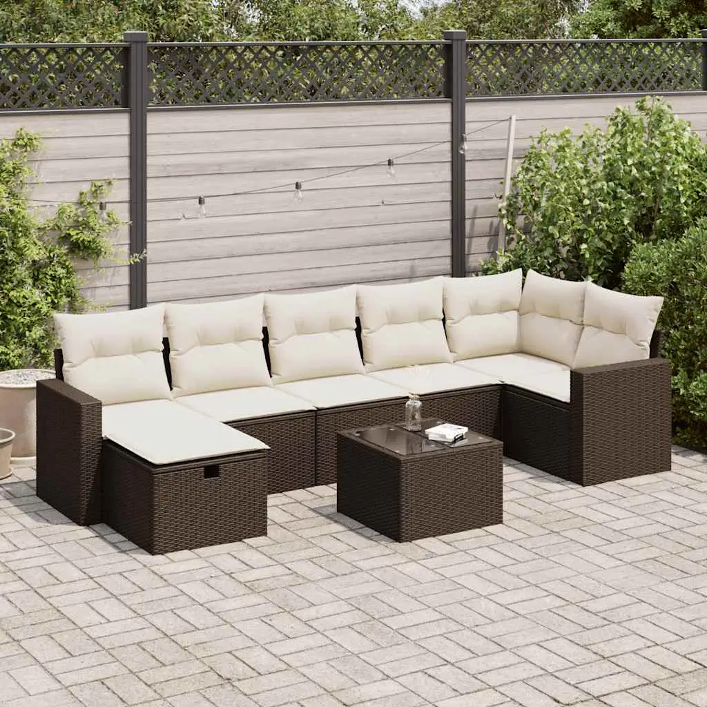 Ensemble de Jardin 8 pcs Marron Résine Tressée Modulable avec Coffres de Rangement – ComfortXL Outdoor Living