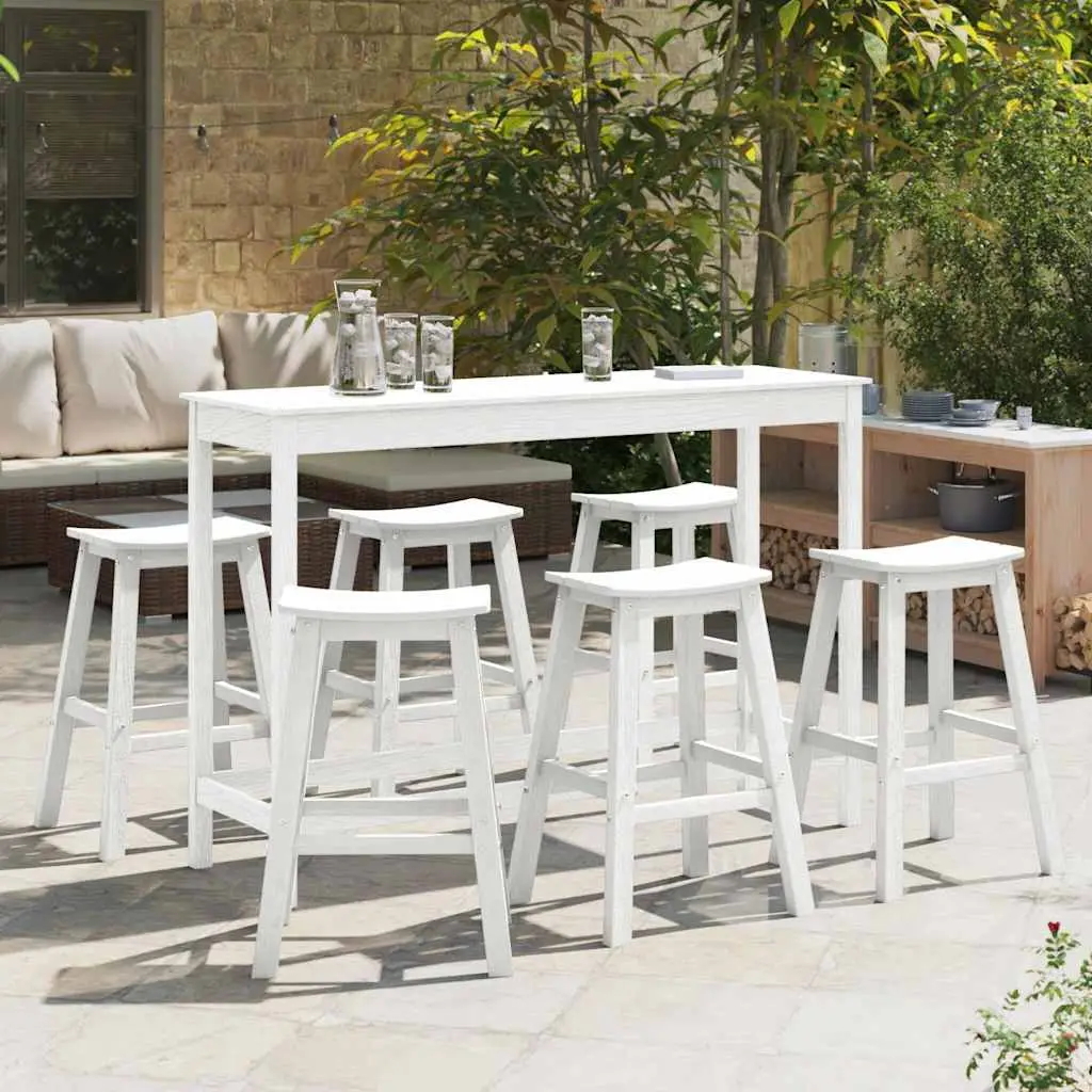 Ensemble de bar de jardin 6 pcs Blanc HDPE vidaXL 3335807