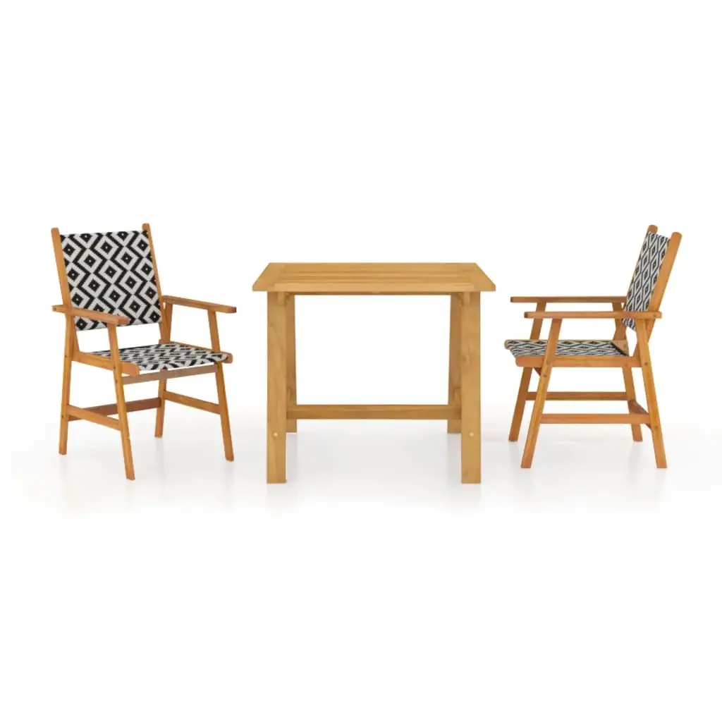 Ensemble de 3 pcs table de jardin avec chaises – mobilier de jardin Bois d’acacia solide-JU2790