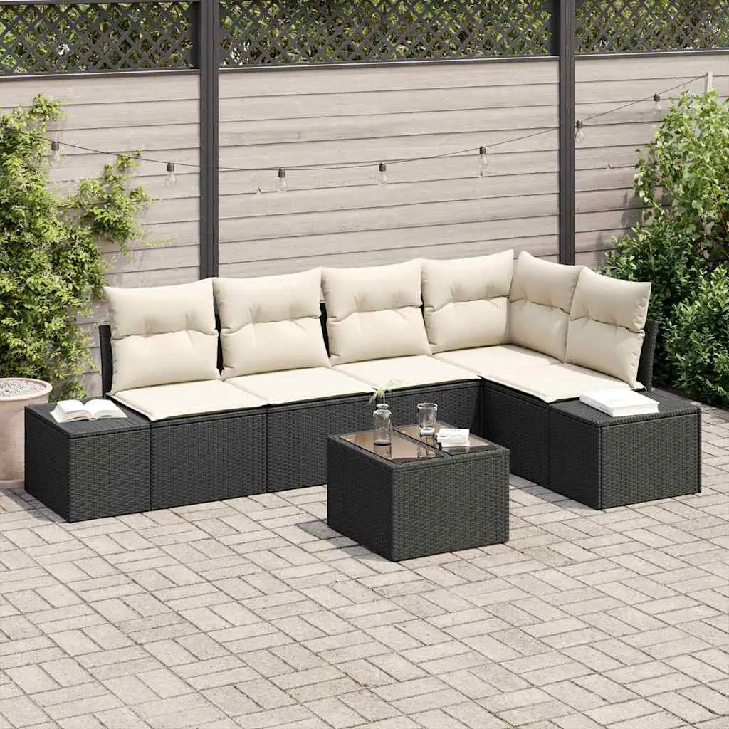 Ensemble de canapé de jardin Marron et Crème polyrotin vidaXL 3355736
