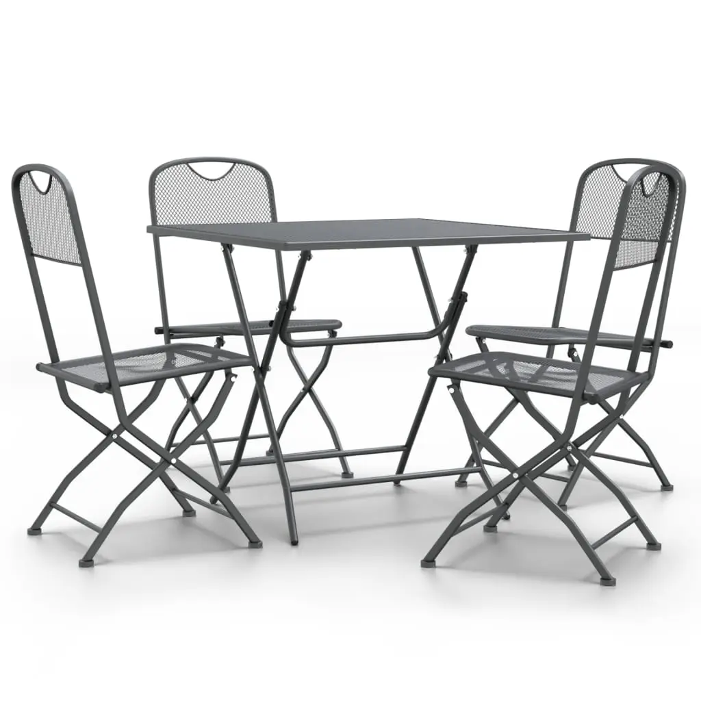 Ensemble de 5 pcs table de jardin avec chaises – mobilier de jardin Maille Métal Anthracite-JU3071