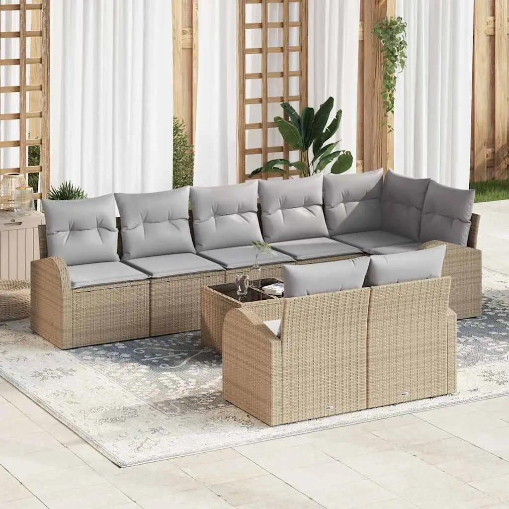Ensemble de canapé de jardin Beige et gris 55 x 55 x 37 cm vidaXL 3346100