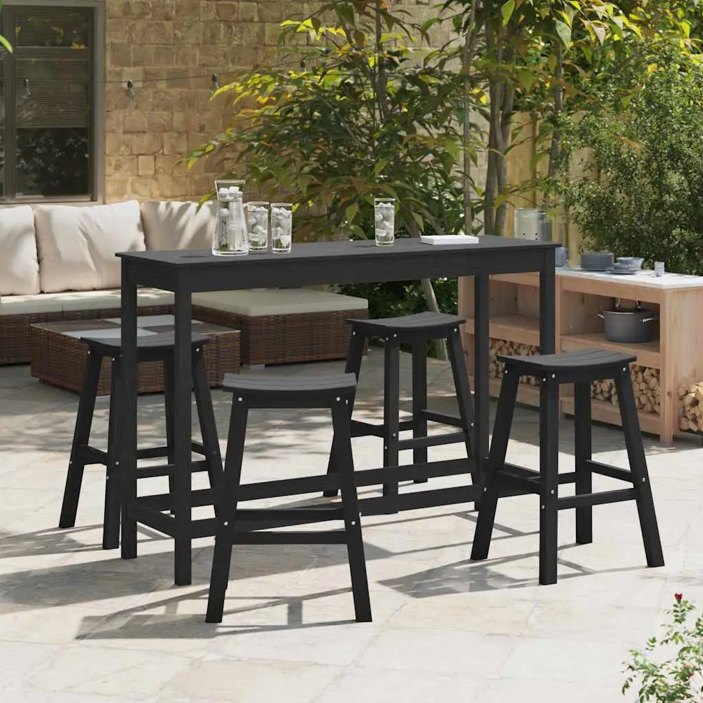 Ensemble de bar de jardin 4 pcs Noir HDPE vidaXL 3335805
