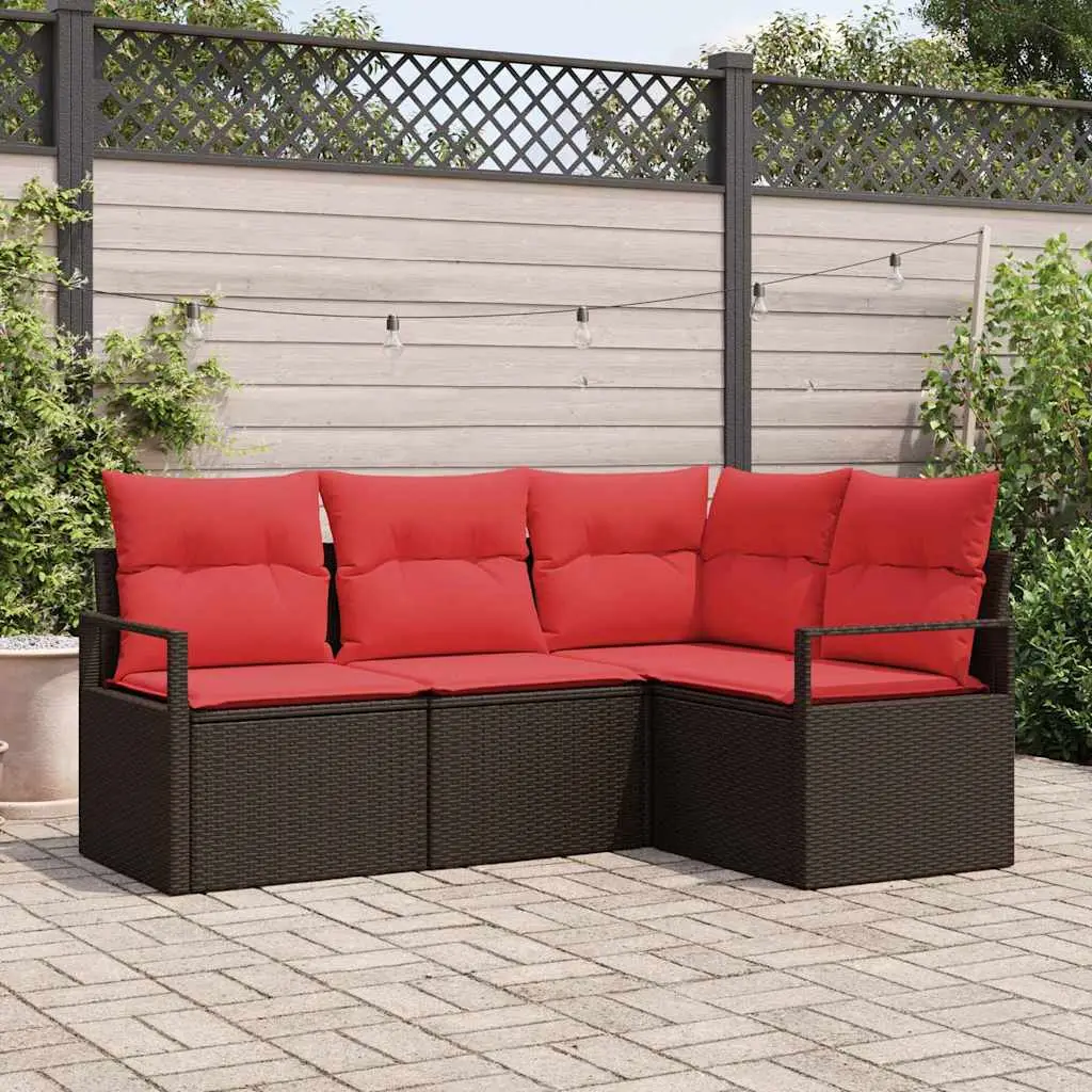 Ensemble de Canapés 4 pcs Marron polyrotin vidaXL 3346364