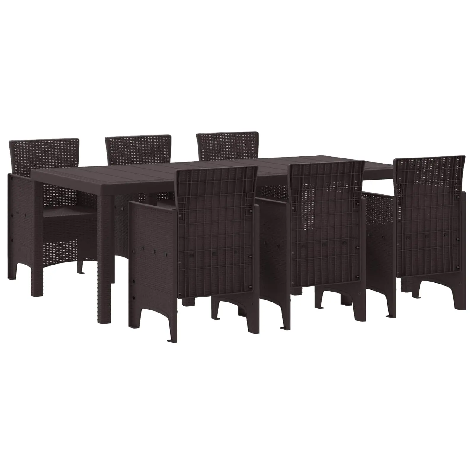 Ensemble de salle à manger pour jardin 7 pcs Marron vidaXL 3378717