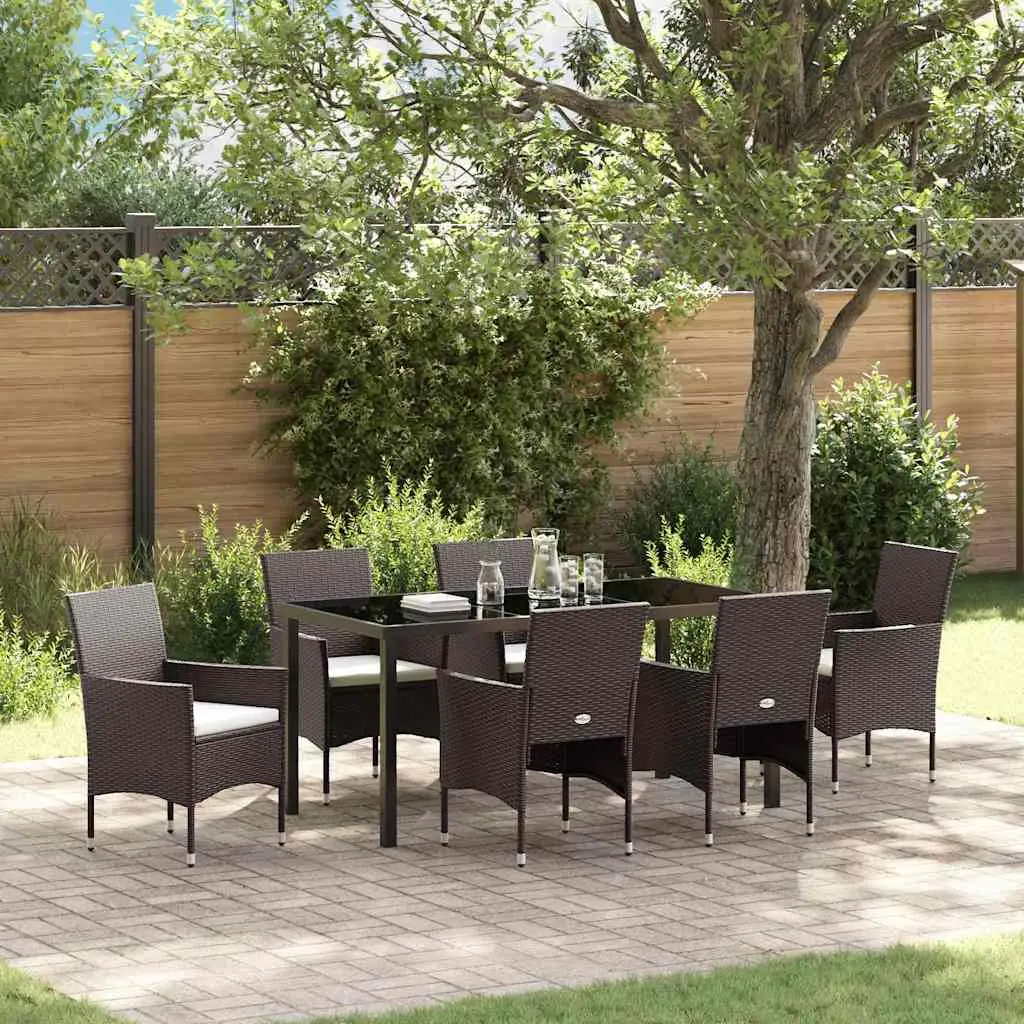 Ensemble de salle à manger pour jardin 7 pcs Marron polyrotin vidaXL 3379748