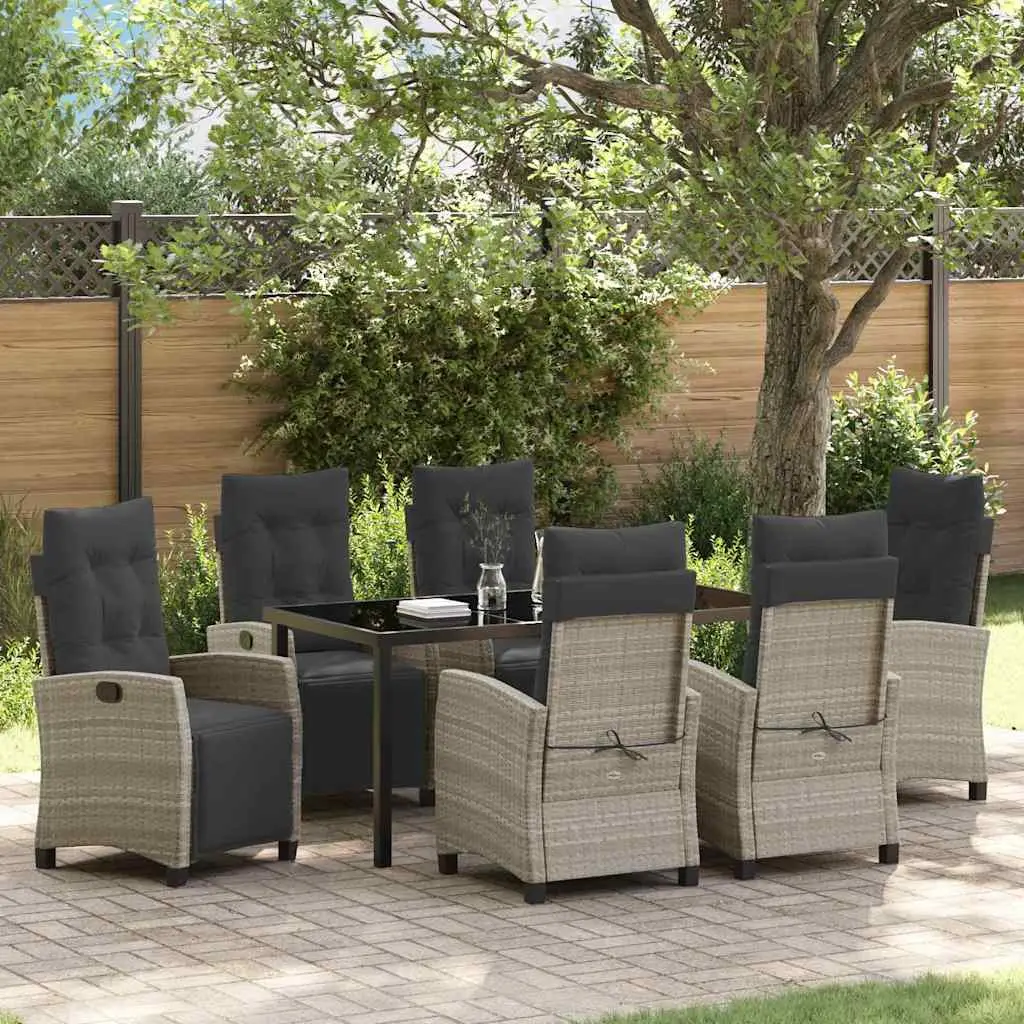 Ensemble de salle à manger pour jardin 7 pcs Gris clair vidaXL 3380460