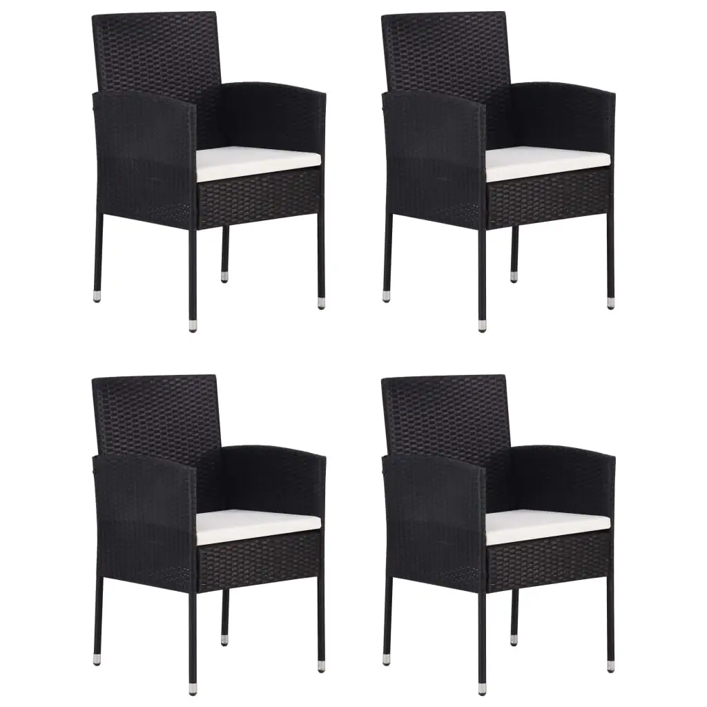 Ensemble de 5 pcs table de jardin avec chaises – mobilier de jardin Noir-JU3028