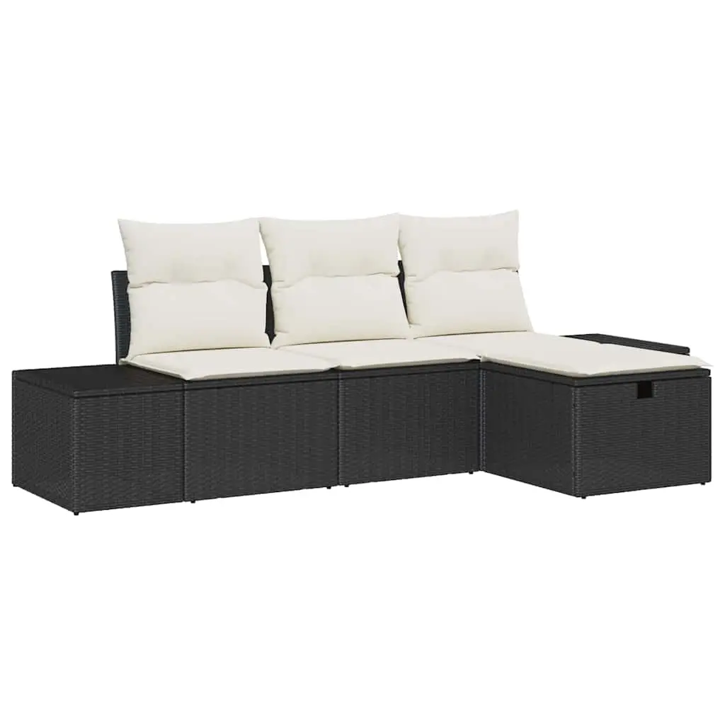 Ensemble de Canapés avec coussin 4 pcs | Canapé D’extérieur | Sofa De Jardin polyrotin Maison Chic