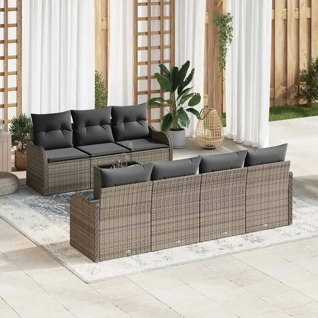Ensemble de canapé de jardin Gris 55 x 55 x 37 cm polyrotin vidaXL 3345609