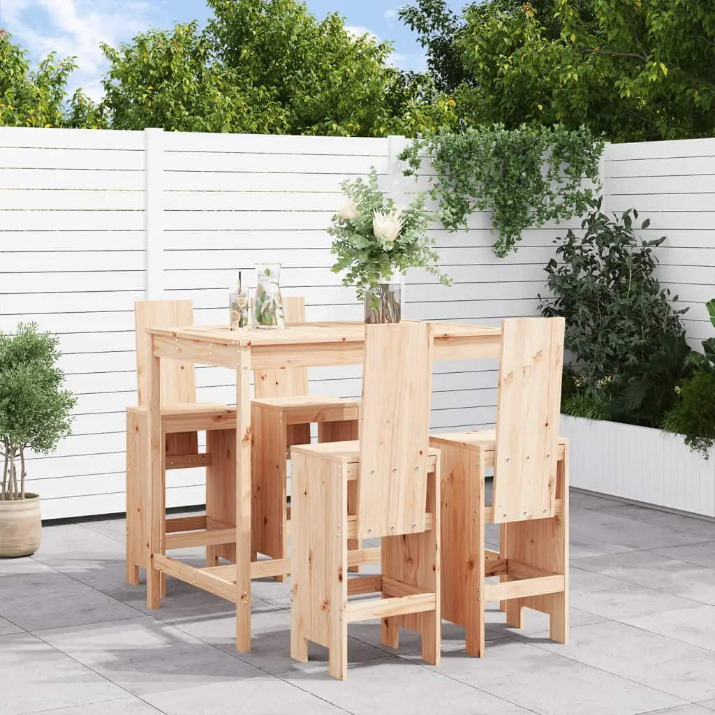 Ensemble de bar de jardin 5 pcs bois de pin massif vidaXL 3157775