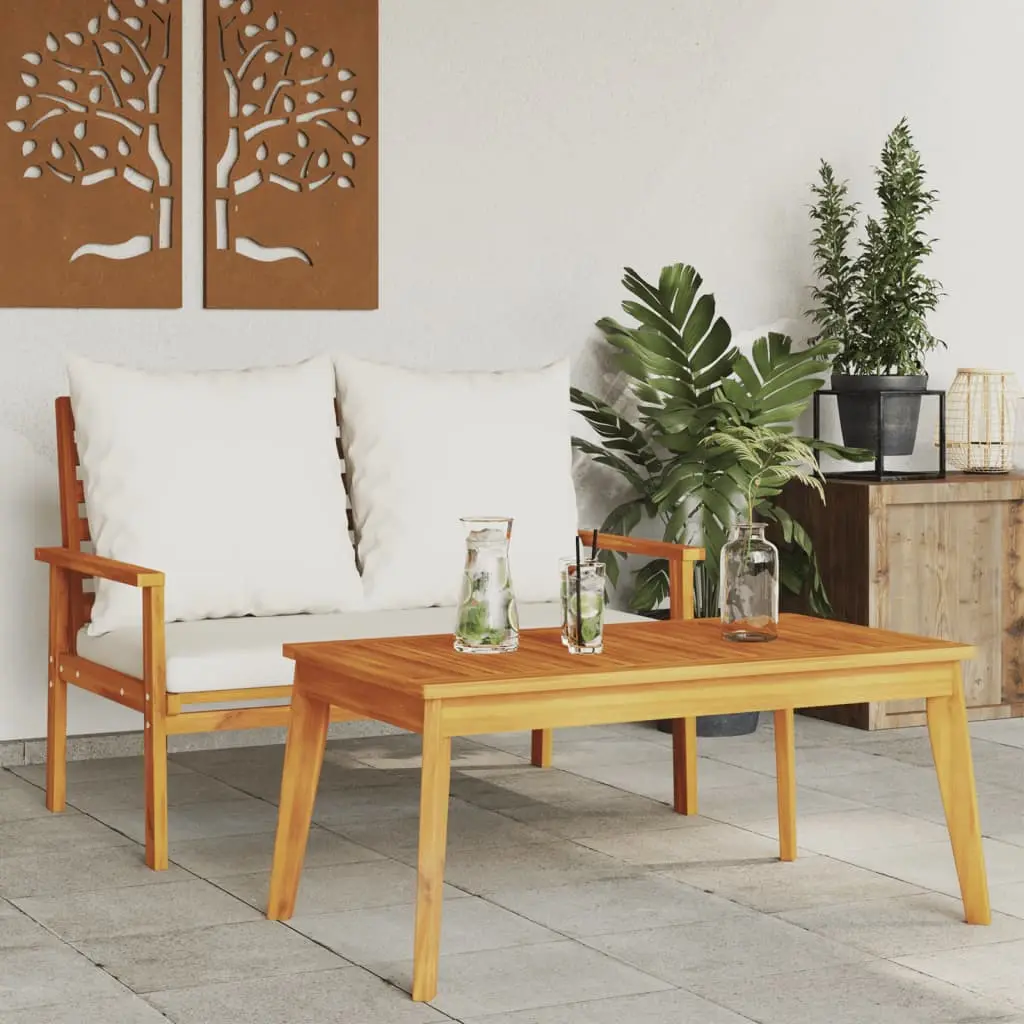 Ensemble de jardin avec coussin bois massif acacia vidaXL 366381