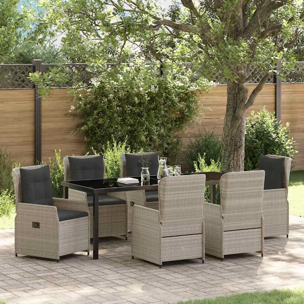 Ensemble de salle à manger pour jardin 7 pcs Gris clair vidaXL 3380979