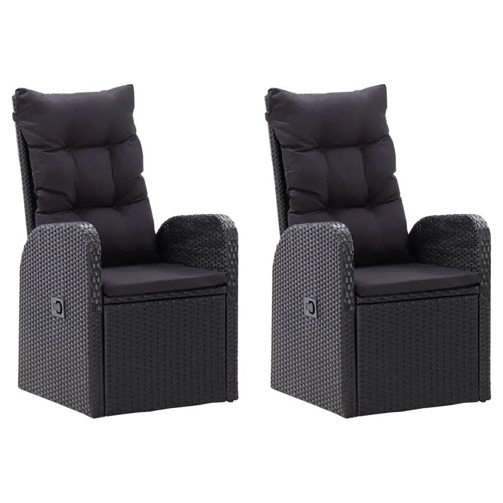 Ensemble de 3 pcs table de jardin avec chaises – mobilier de jardin Noir-JU3125