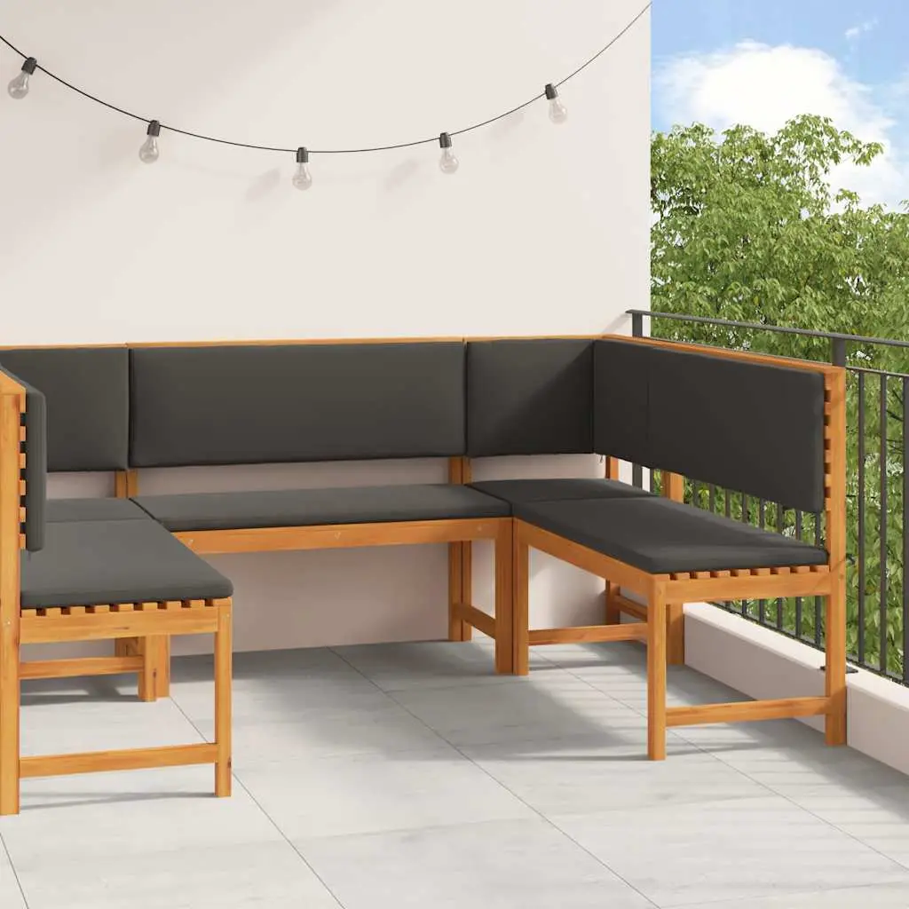 Ensemble de banc de jardin 5 pcs Marron Bois d’Acacia Massif vidaXL 3329104