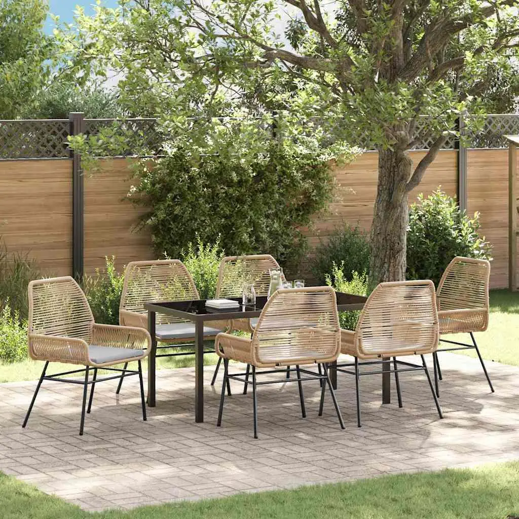 Ensemble de salle à manger pour jardin 7 pcs Marron polyrotin vidaXL 3380880
