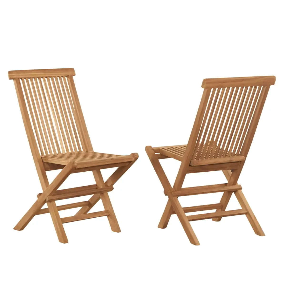 Ensemble de 2 chaises pliantes en teck massif Audrey