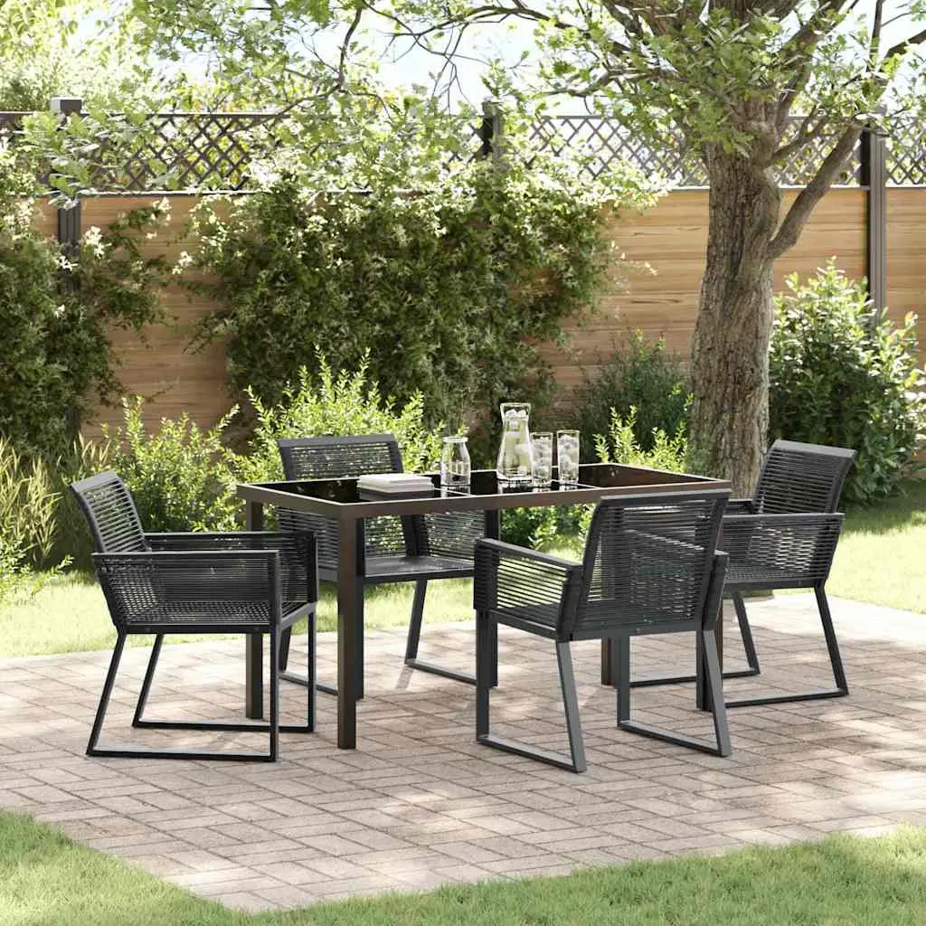 Ensemble de salle à manger pour jardin 5 pcs Noir vidaXL 3379312