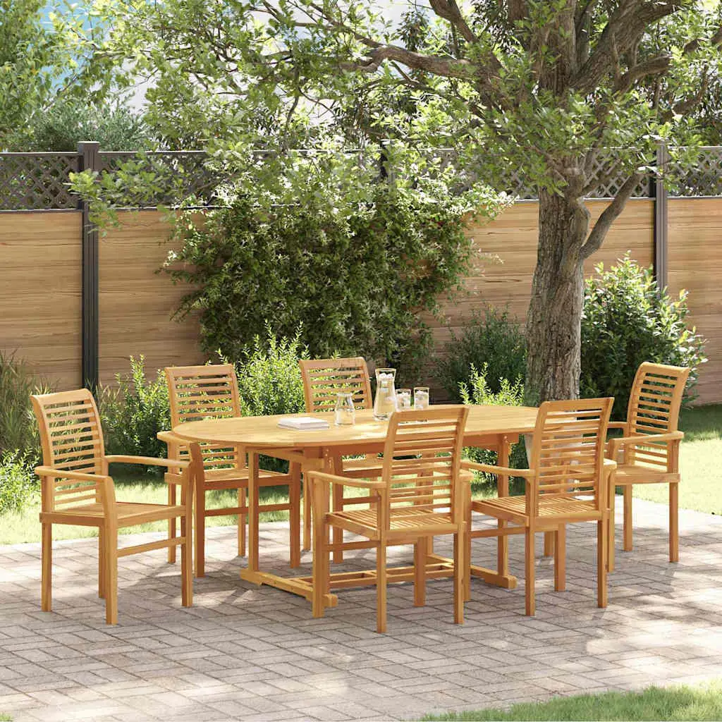Ensemble de salle à manger pour jardin 7 pcs Marron vidaXL 3383943