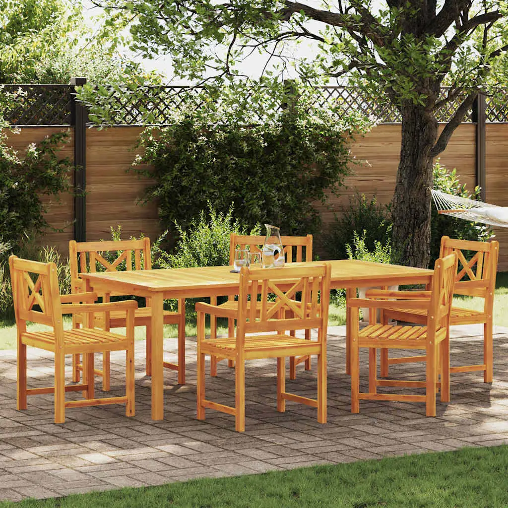 Ensemble de salle à manger pour jardin 7 pcs Marron vidaXL 3375654