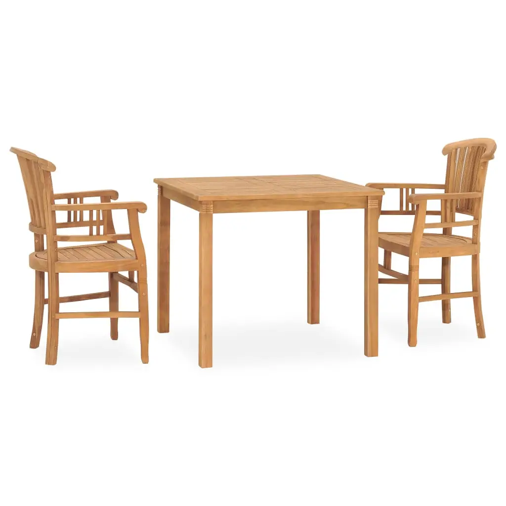 Ensemble de 3 pcs table de jardin avec chaises – mobilier de jardin bois de teck solide-JU2590