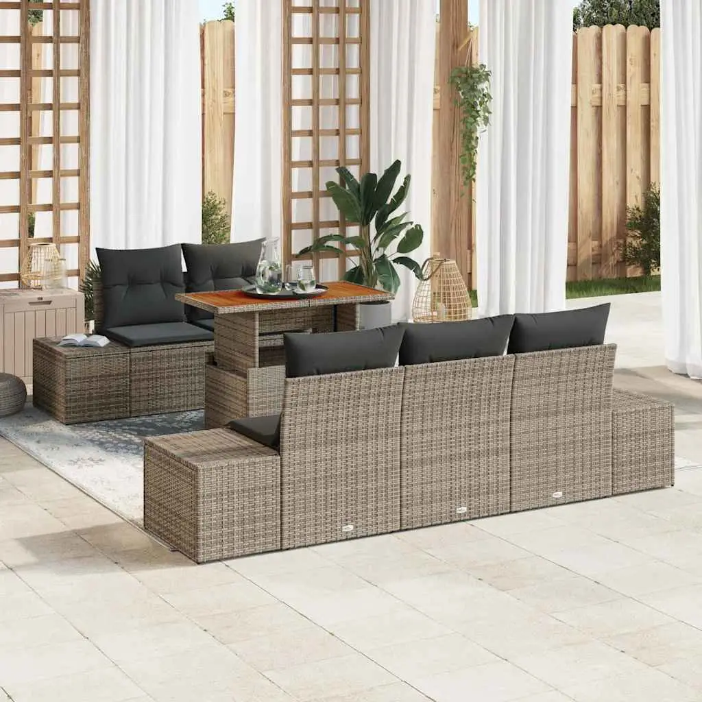Ensemble de salle à manger pour jardin 6 pcs Gris et marron vidaXL 3349901