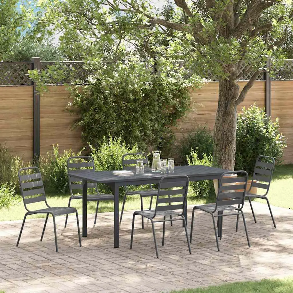 Ensemble de salle à manger pour jardin 7 pcs Anthracite vidaXL 3378816