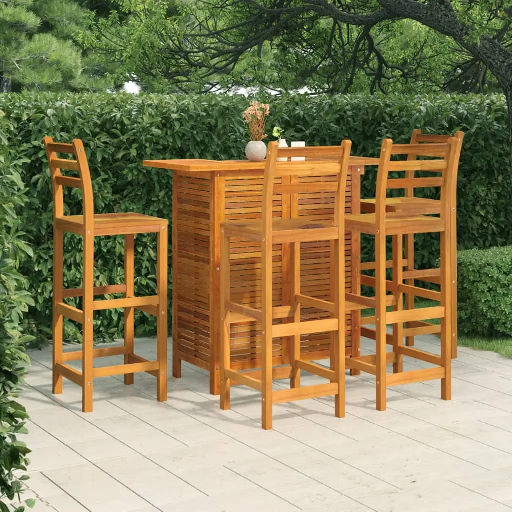 Ensemble de bar de jardin 5 pcs Bois d’acacia solide vidaXL 3115999