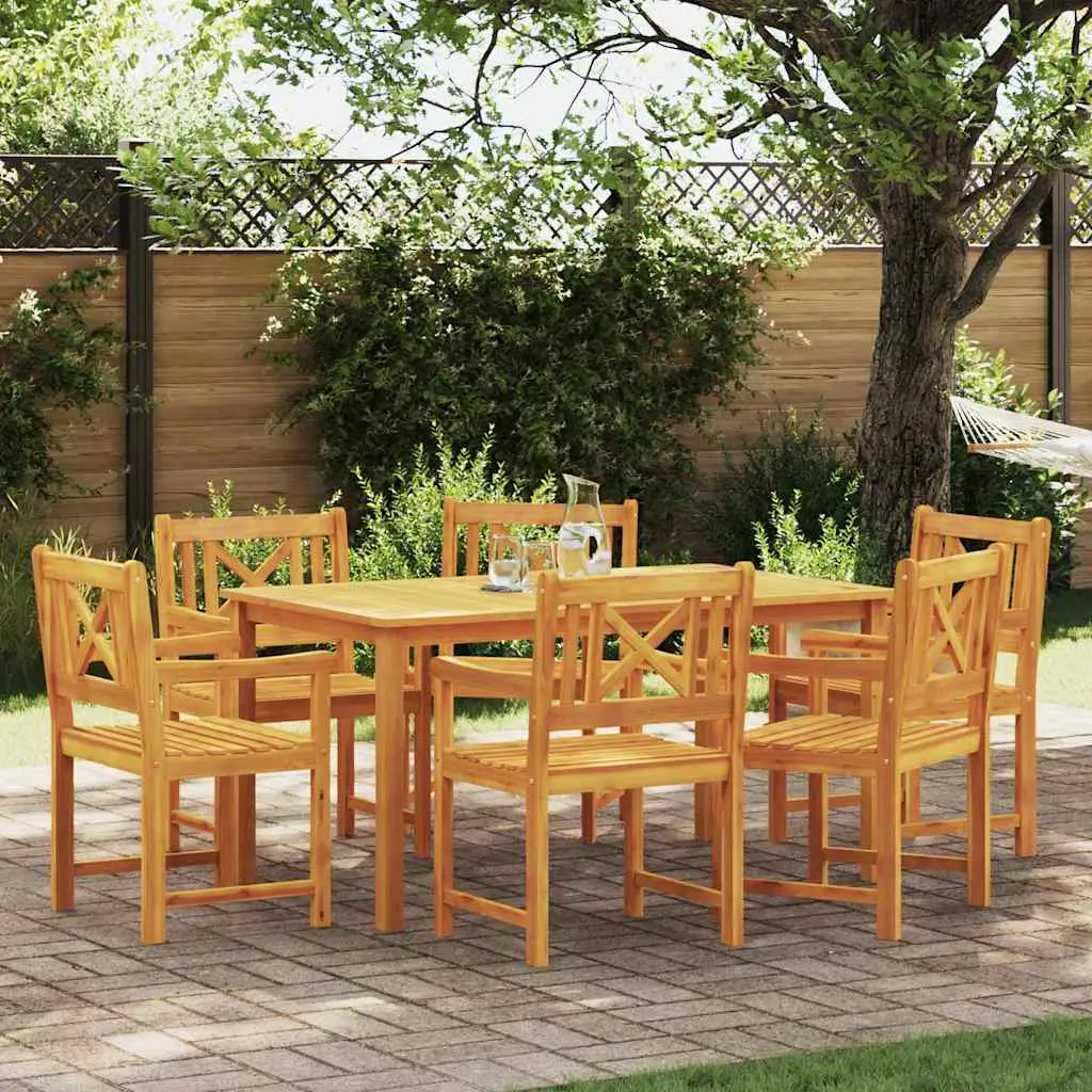 Ensemble de salle à manger pour jardin 7 pcs Marron vidaXL 3375653