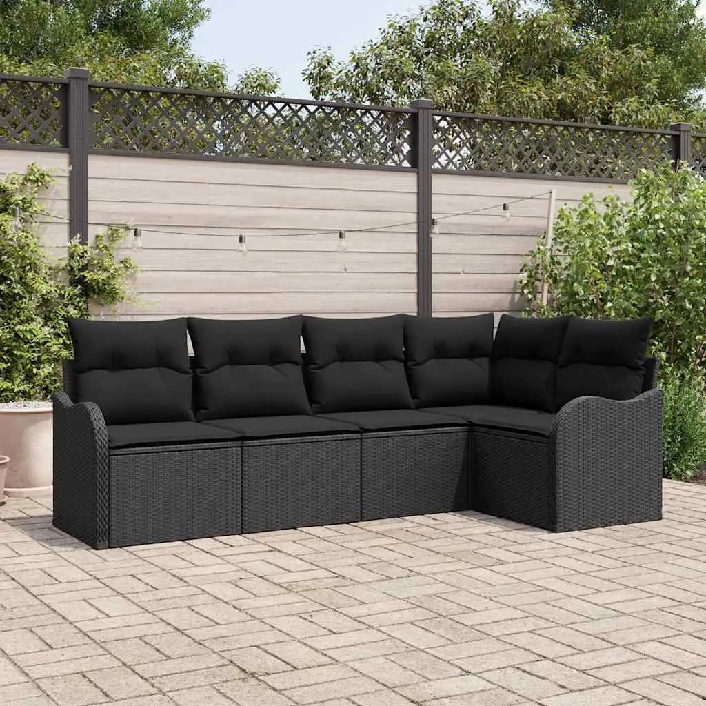 Ensemble de canapé de jardin Noir polyrotin vidaXL 3345703