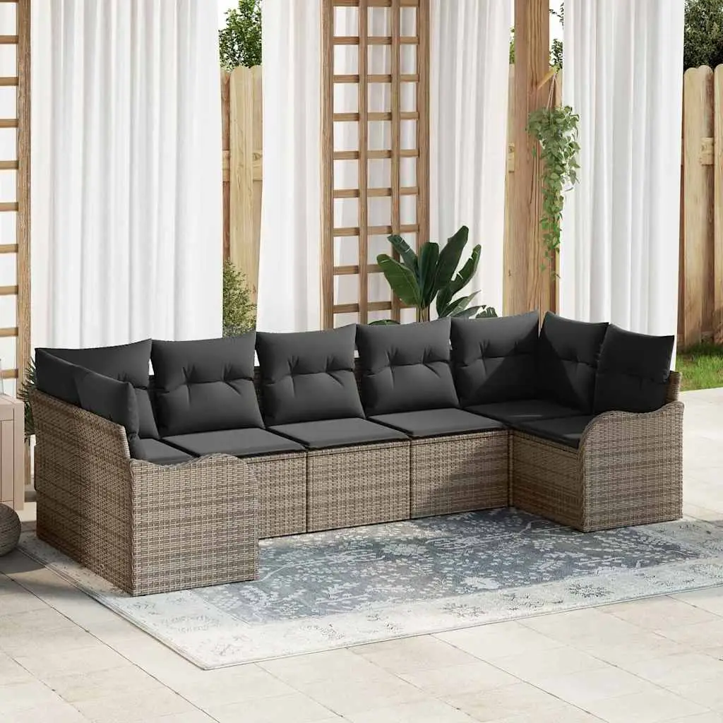 Ensemble de canapé de jardin Gris polyrotin vidaXL 3345849