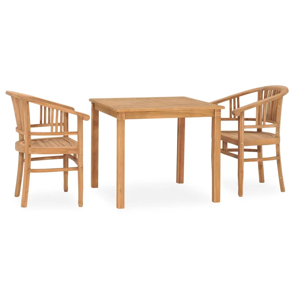 Ensemble de 3 pcs table de jardin avec chaises – mobilier de jardin Bois de teck solide-JU2777