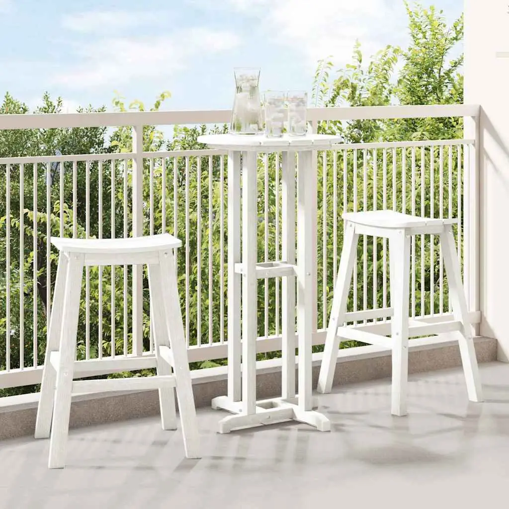 Ensemble de bar de jardin 3 pcs Blanc HDPE vidaXL 3335801