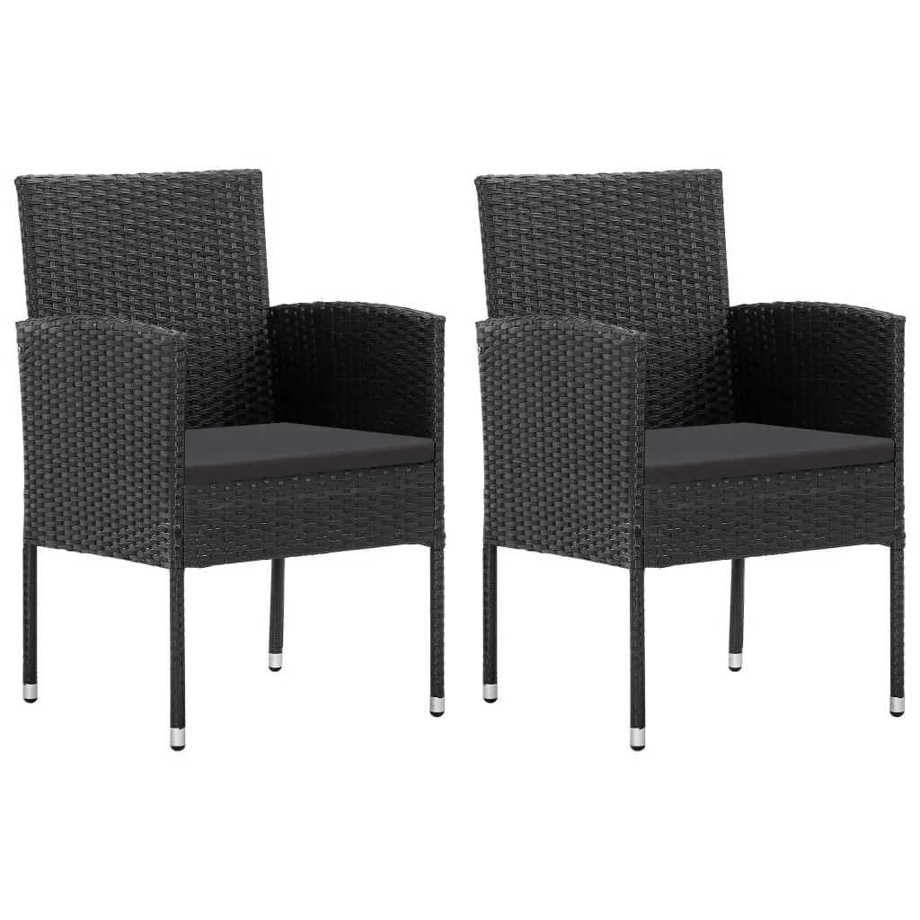 Ensemble de 3 pcs table de jardin avec chaises – mobilier de jardin Noir-JU3037
