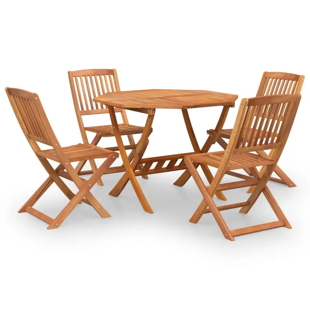 Ensemble de 5 pcs table de jardin avec chaises – mobilier de jardin Bois d’acacia solide ny579