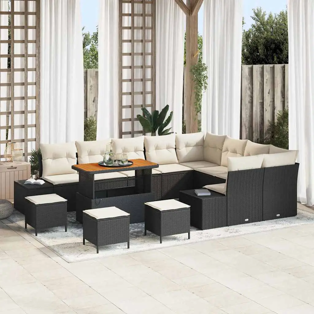 Ensemble canapé de jardin avec rangement 13 pièces modulable Noir – ComfortXL Outdoor Living