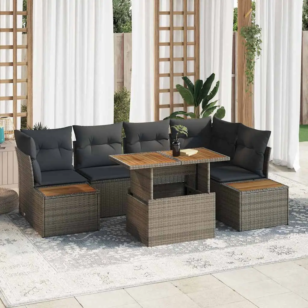 Ensemble Canapé Extérieur 10 Pièces Polyrotin Gris Rangement Étanche et Table pour Aménagement Jardin – ComfortXL Outdoor Living