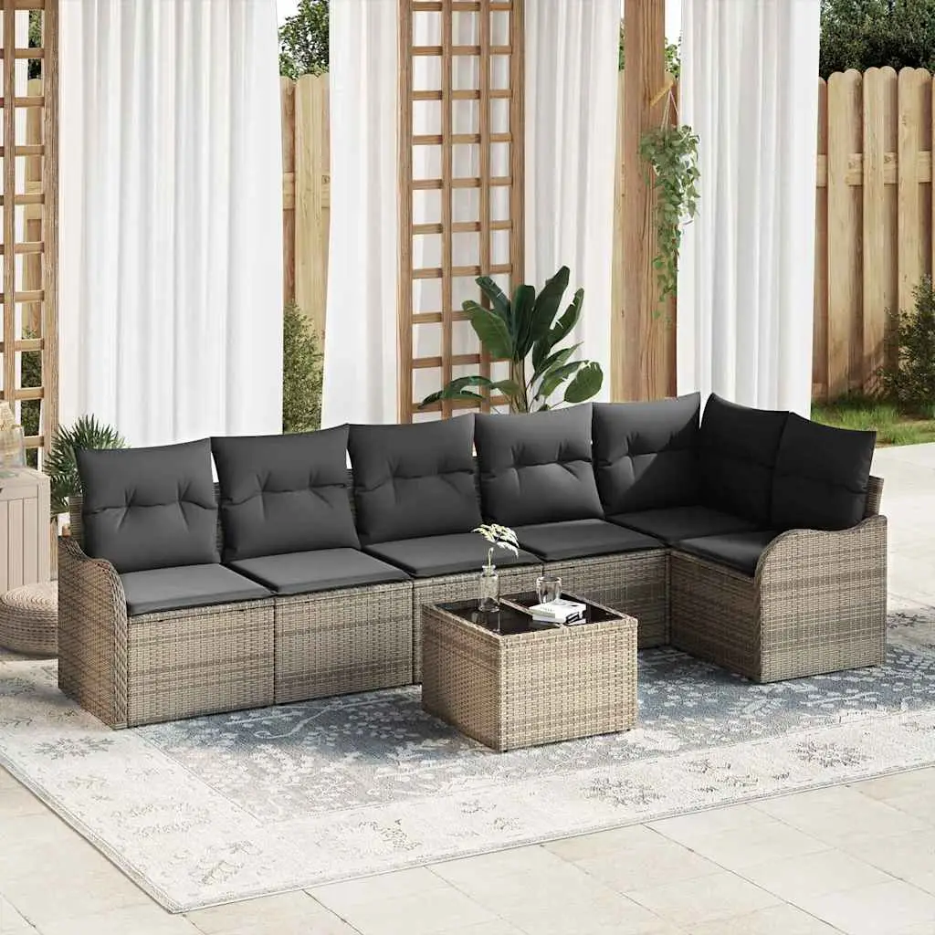 Ensemble de jardin 8 pcs 8 places en résine tressée avec rangement Marron – ComfortXL Outdoor Living