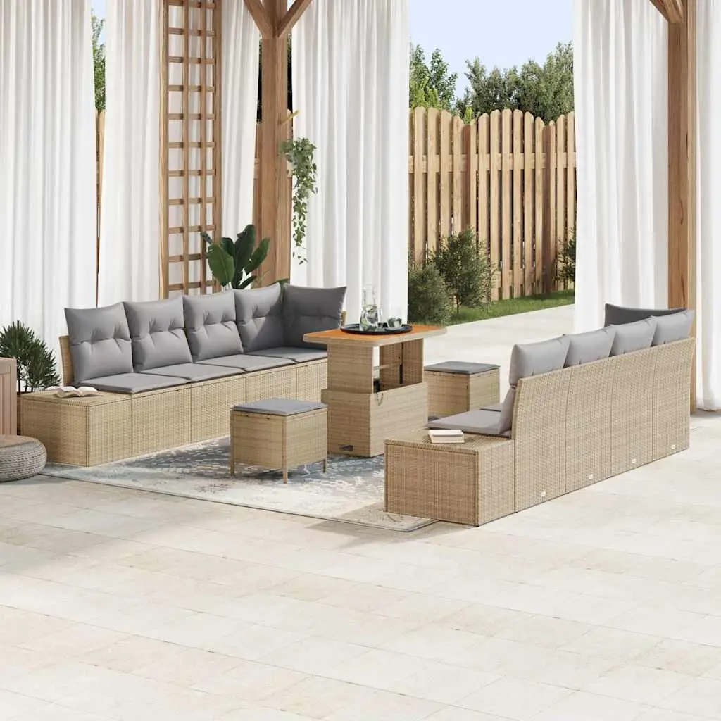 Ensemble de canapé de jardin Beige 90 x 55 x 71 cm Poly rotin vidaXL 3364712