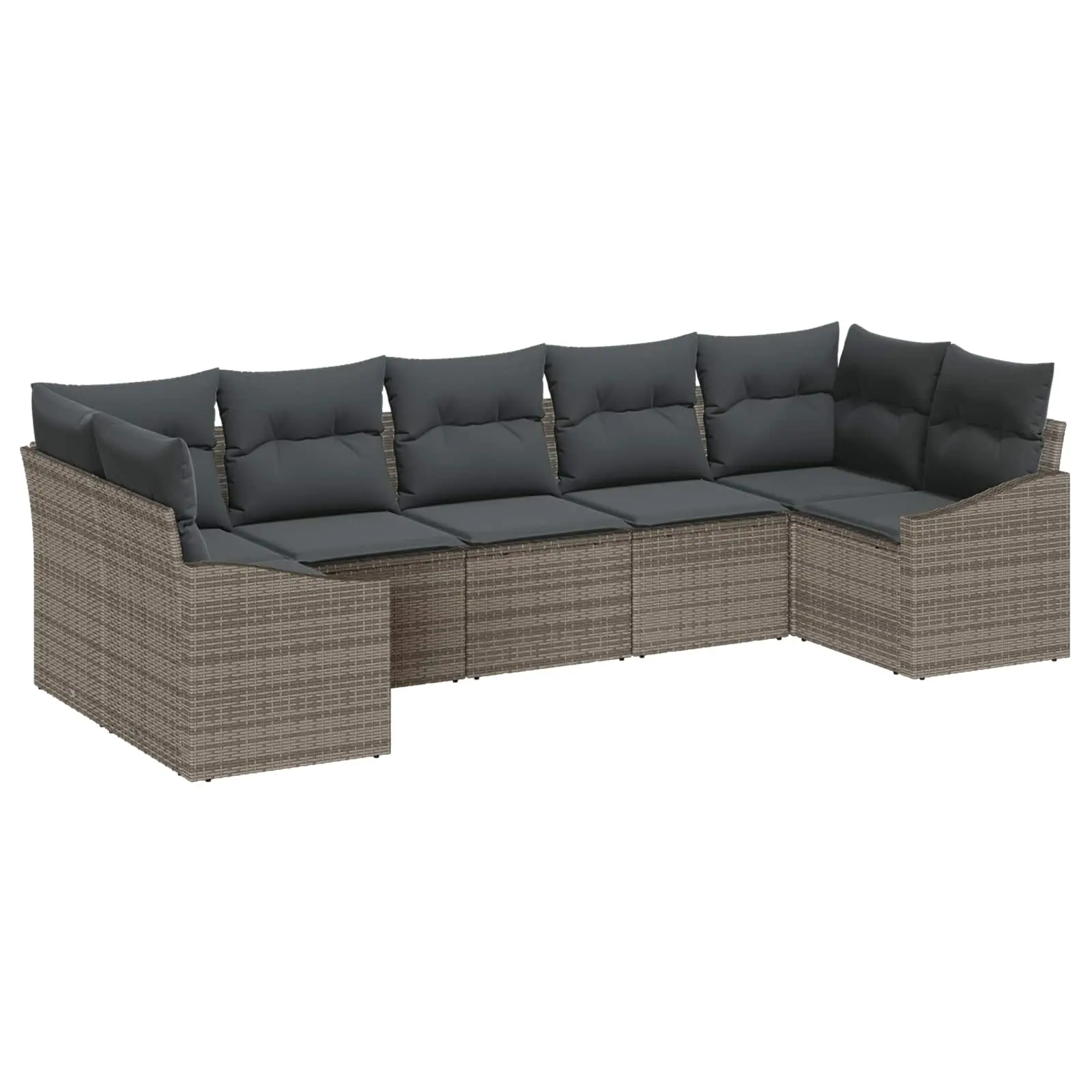 Ensemble de canapé de jardin avec stockage 7 pcs Gris polyrotin vidaXL 3355538