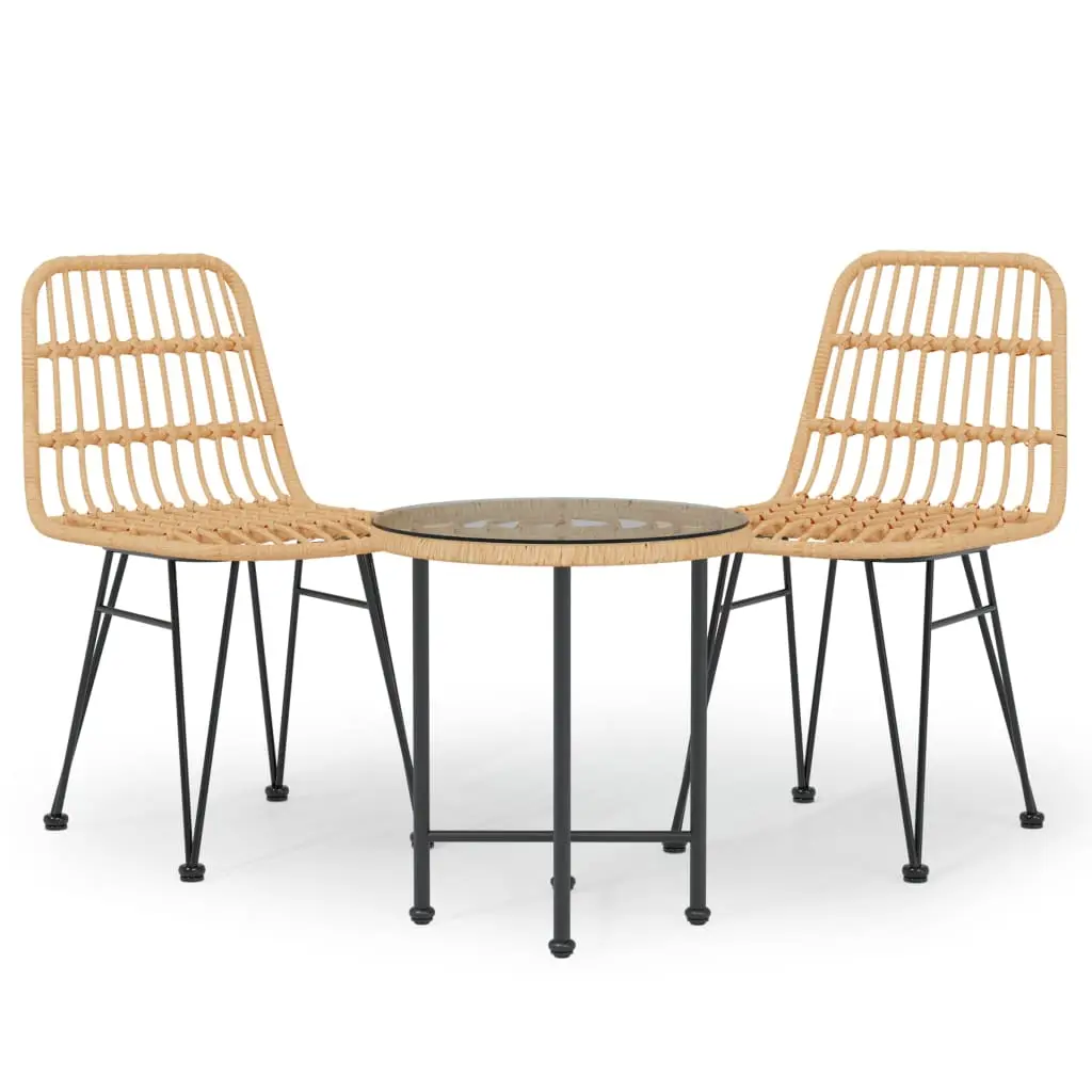 Ensemble de 3 pcs table de jardin avec chaises – mobilier de jardin Résine tressée-JU2496