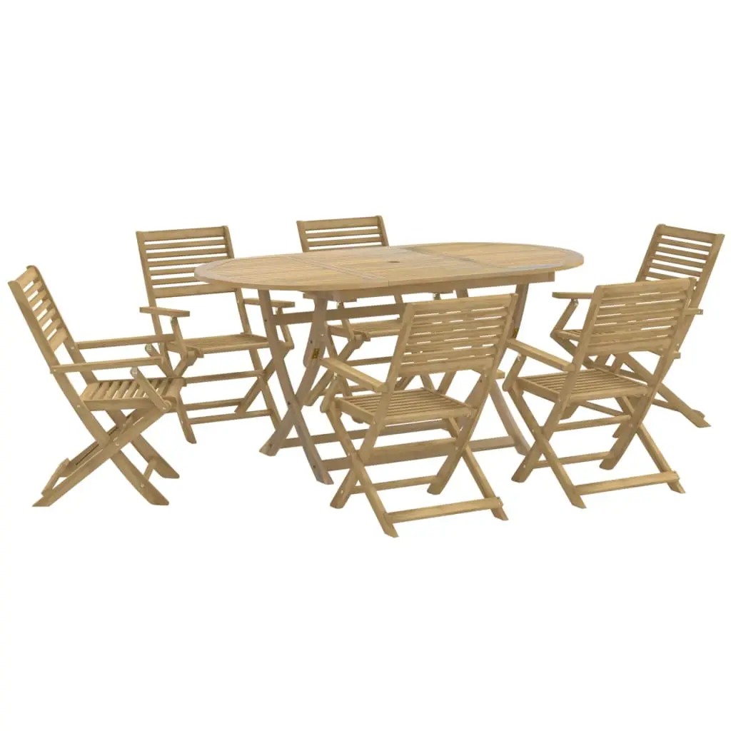 Ensemble de 7 pcs table de jardin avec chaises – mobilier de jardin Bois d’acacia solide-JU2825