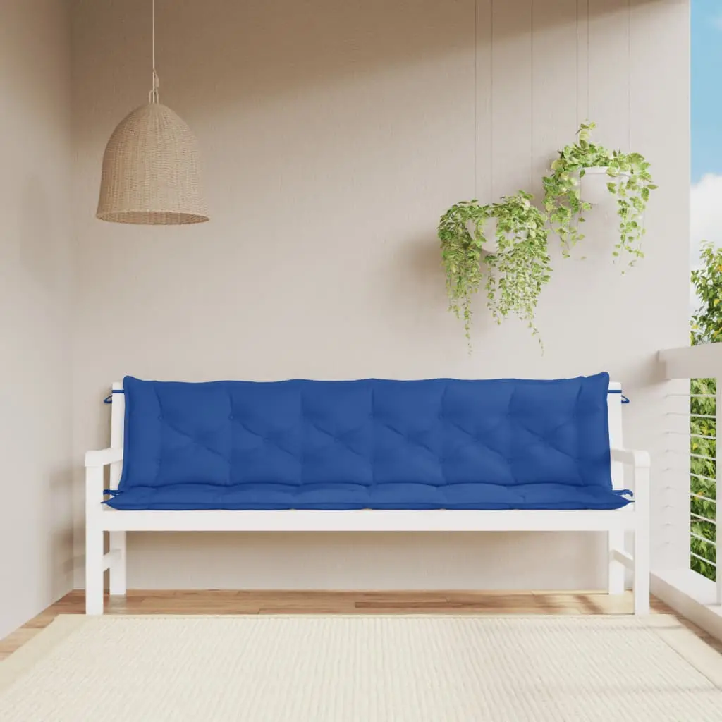 Ensemble Coussins Banc Jardin Tissu Oxford Déperlant pour Terrasse et Balcon Bleu 200x50cm – ComfortXL Outdoor Living