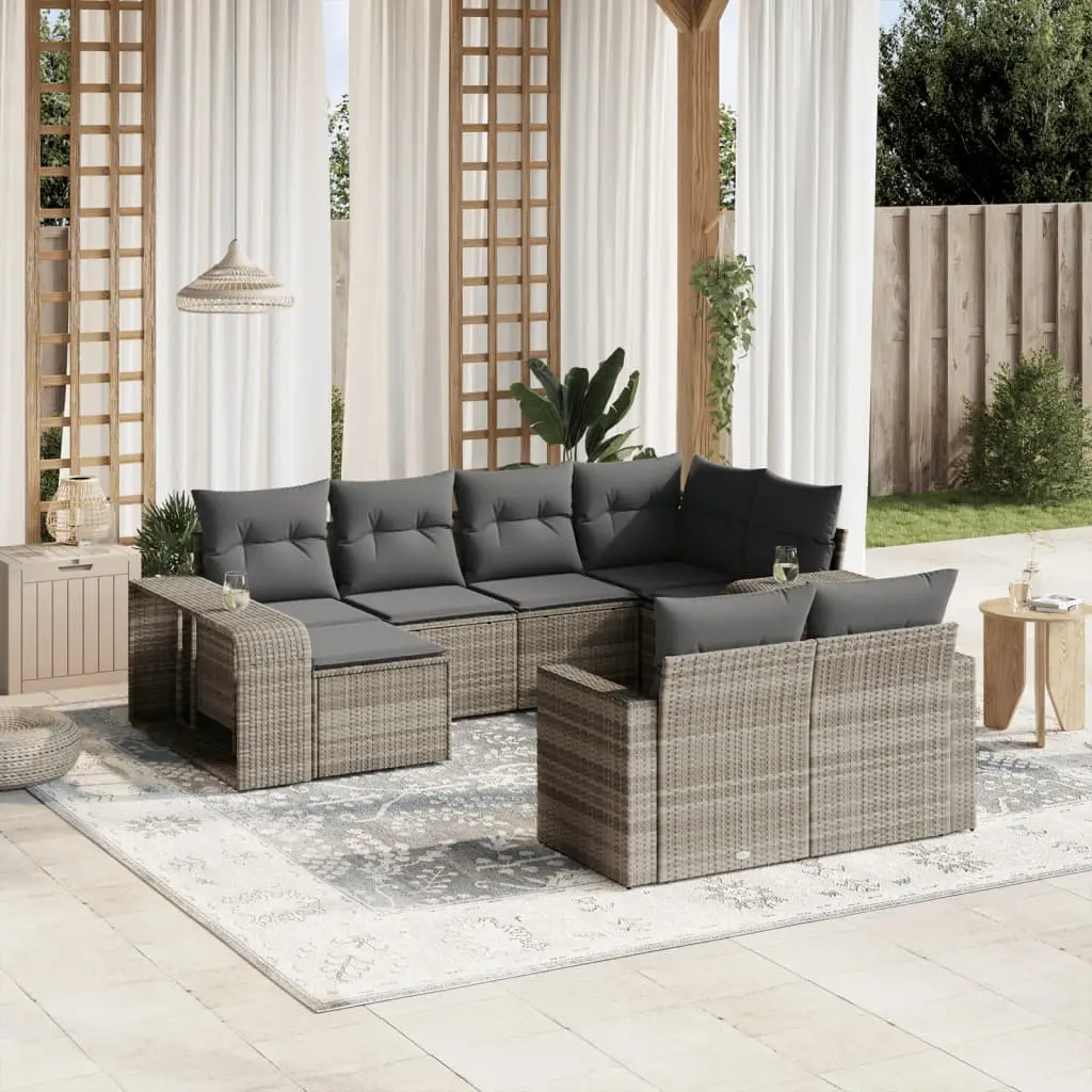 Ensemble Canapés 10pcs Résine Tressée Modulable avec Rangement Repose-pieds Étagères Gris Clair – ComfortXL Outdoor Living