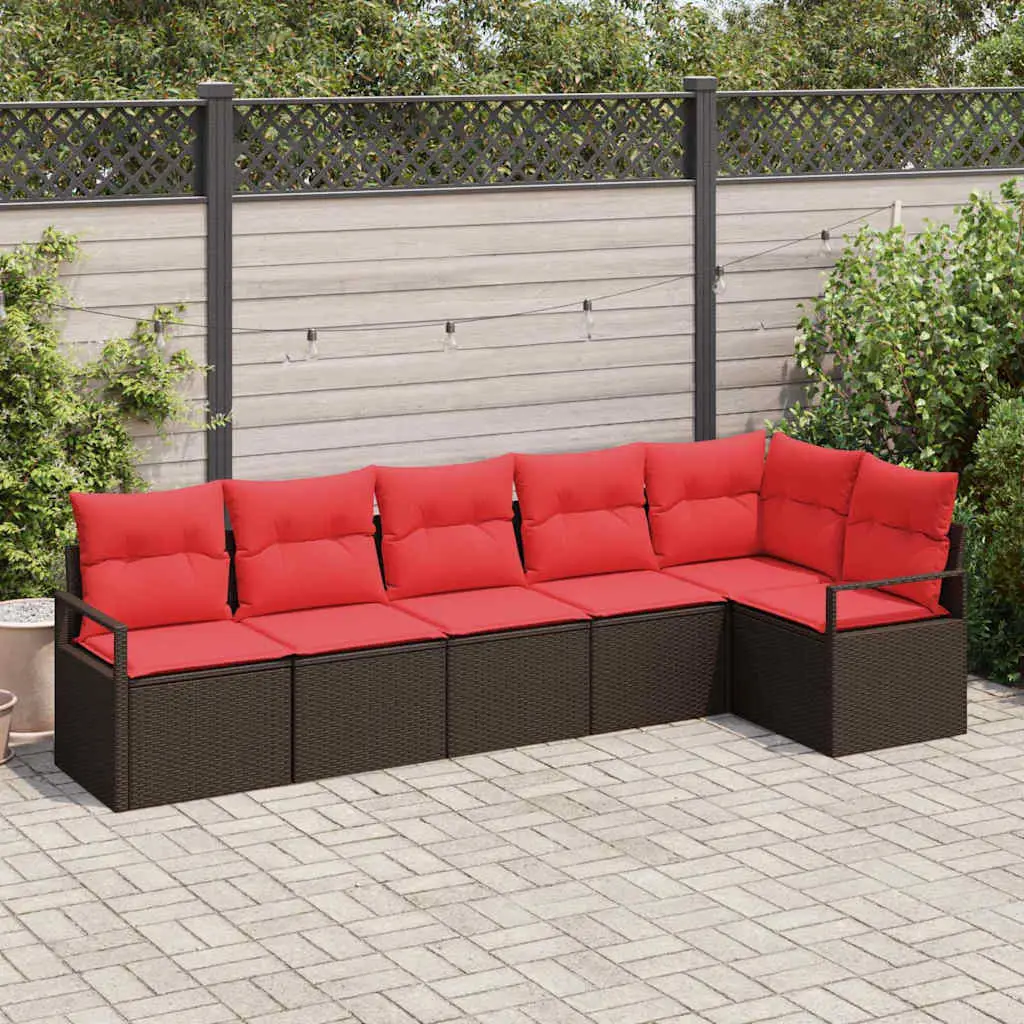 Ensemble de Canapés 6 pcs Marron polyrotin vidaXL 3346404